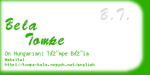 bela tompe business card