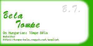 bela tompe business card
